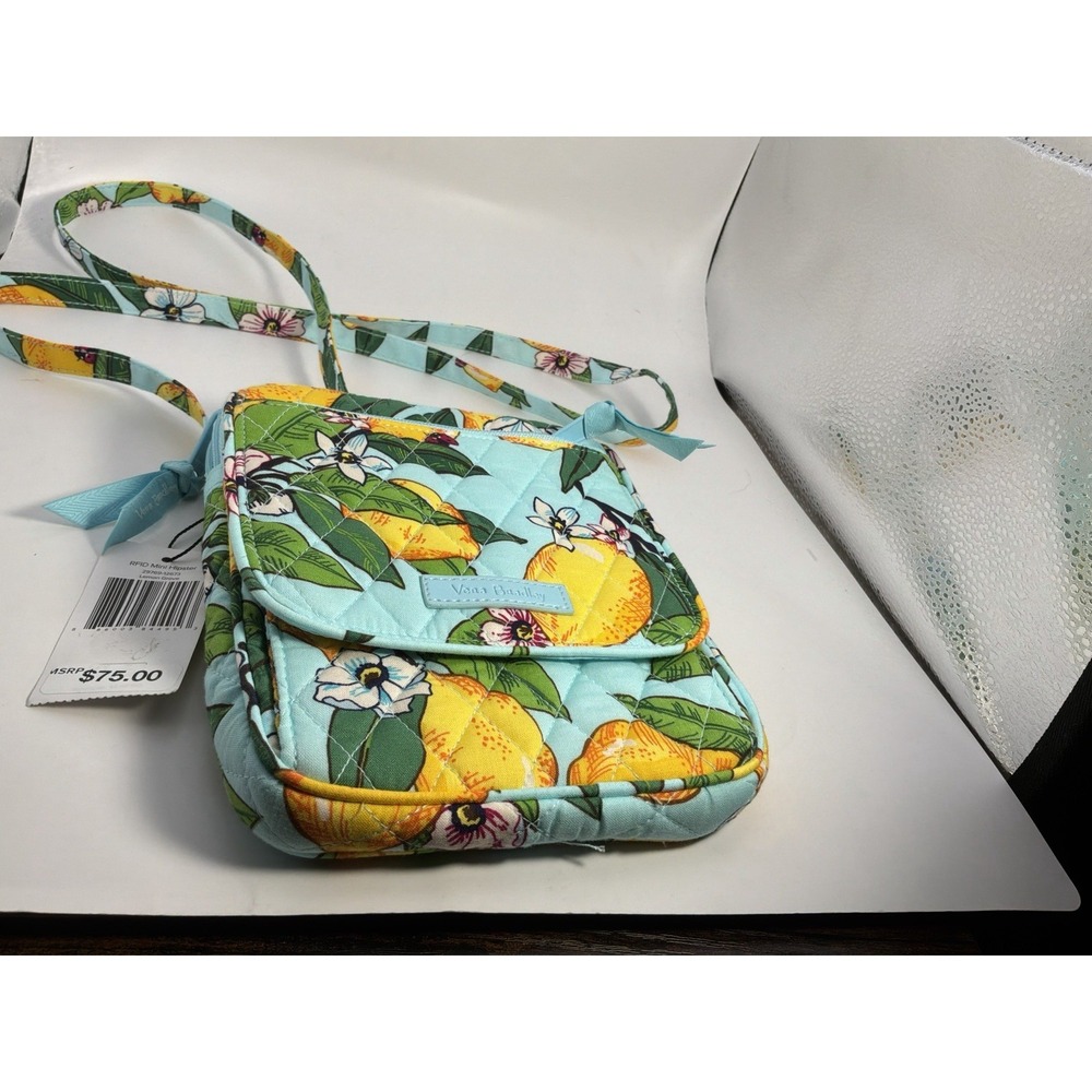 NWT‎ Vera Bradley Lemon Grove  RFID Mini Hipster Purse Bag Crossbody Lemons
